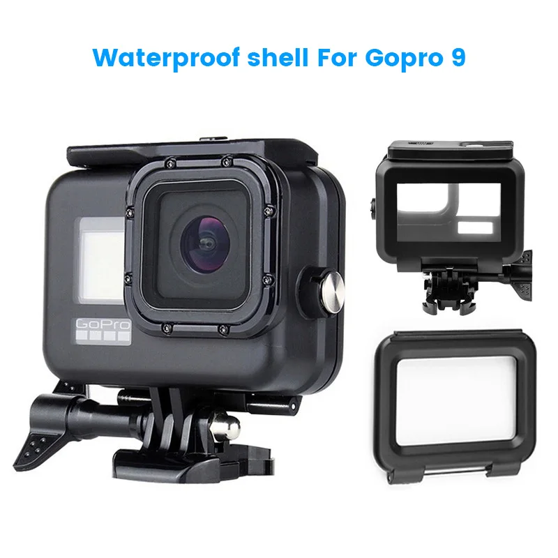 

Черный водонепроницаемый чехол Gopro9 для камеры GoPro Hero9, водонепроницаемый чехол для дайвинга, аксессуары для Gopro 50m