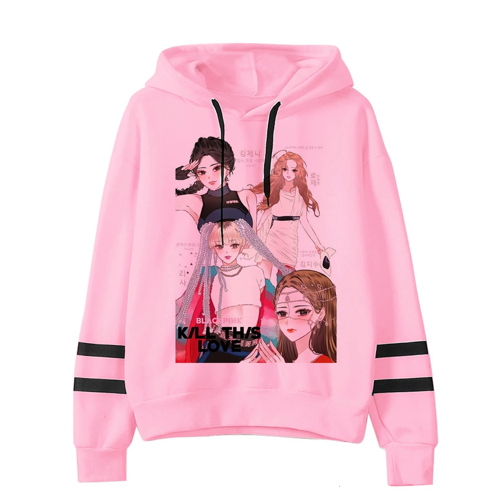 K-pop черная розовая толстовка женская хип-хоп Kpop Толстовка альбом одежда Kill This Love с капюшоном Женская Дженни Роза Лиза Jisoo
