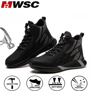 MWSC мужские защитные рабочие ботильоны обувь всесезонные рабочие ботинки стальной носок рабочая обувь неразрушаемые строительные кроссовки 48