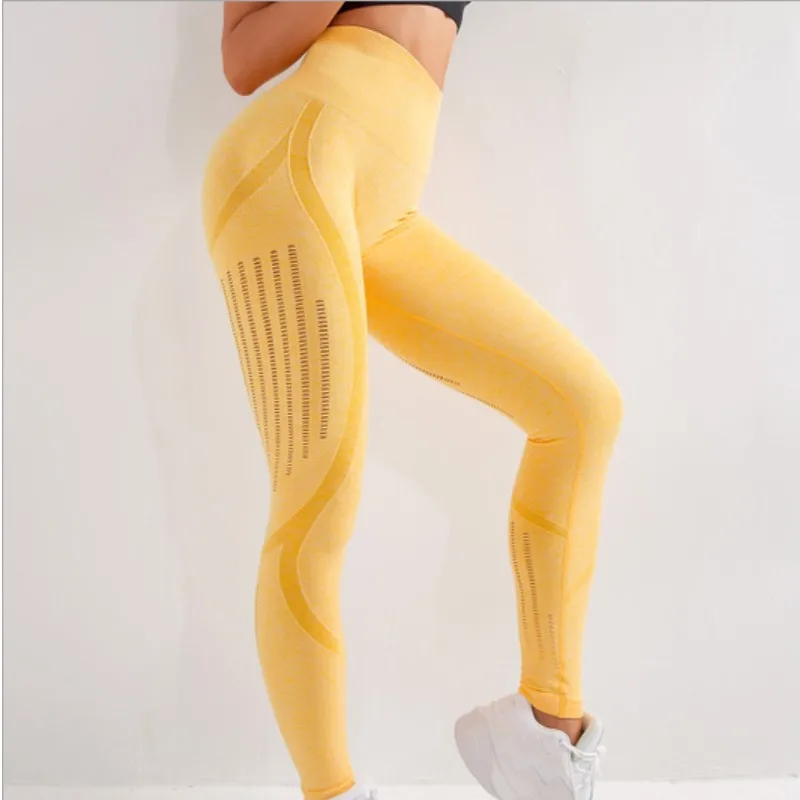 

Women's Seamless Mesh Breathable High Waist Raise High Waist Yoga Pants Abdominal Yoga Sports Fitness Women's Running Trousers