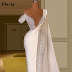 Женское вечернее платье с мусульманским жемчугом, длинное платье-Русалка с V-образным вырезом, для выпускного вечера, высокая мода, Ближний Восток, 2021