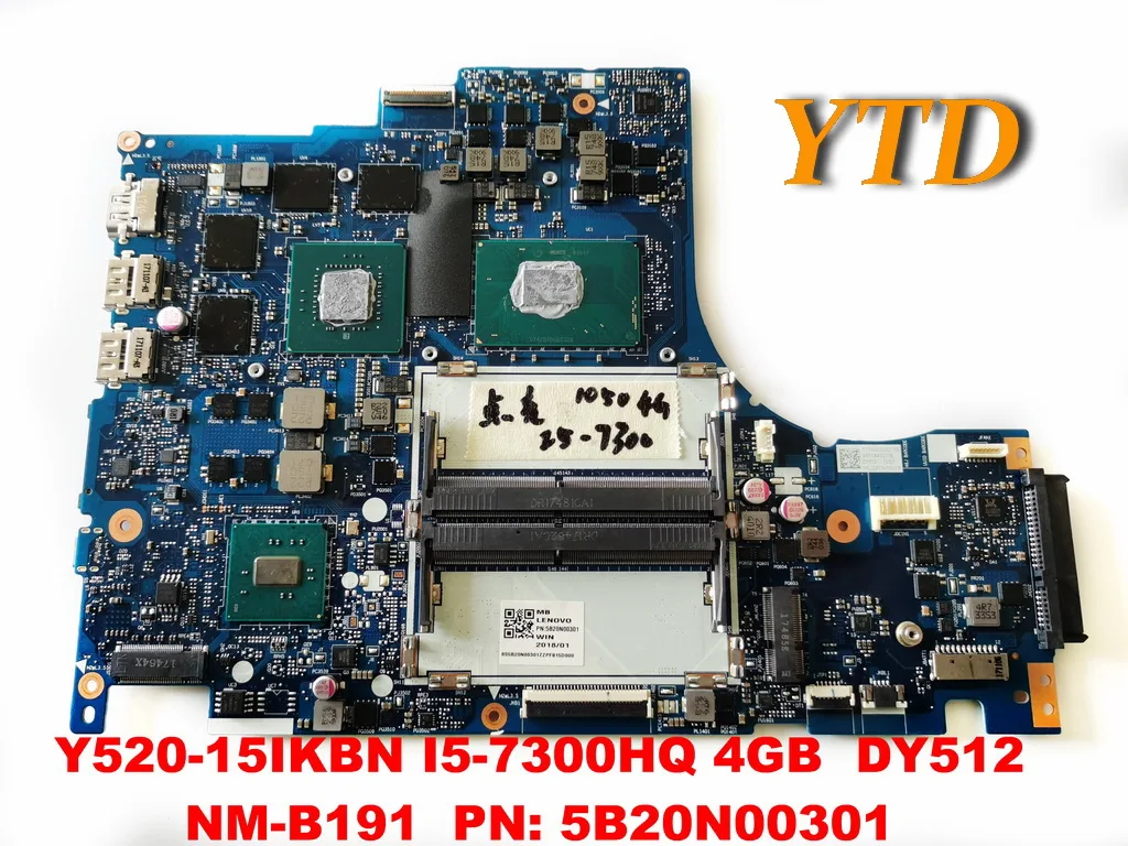 Оригинальный Для Lenovo Y520 15IKBN Материнская плата ноутбука I5 7300HQ 4 Гб DY512 NM B191 PN