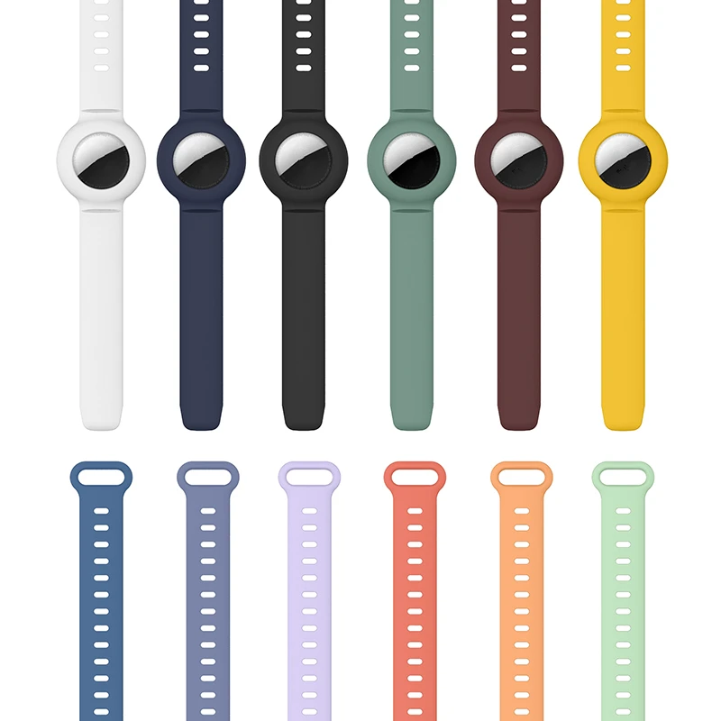 for airtags soft silicone watchbands anti scratch for air tags protective cover wearable airtag anti lost device accessories free global shipping