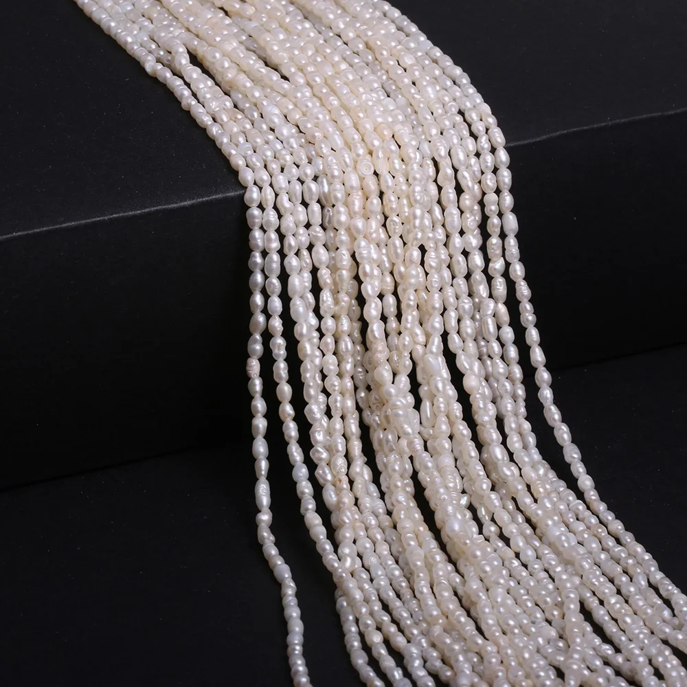 

Beads White Natural Freshwater Pearl Beaded Exquisite And Durable Rice Shape for Make Jewelry DIY Bracelet Necklace Accessories