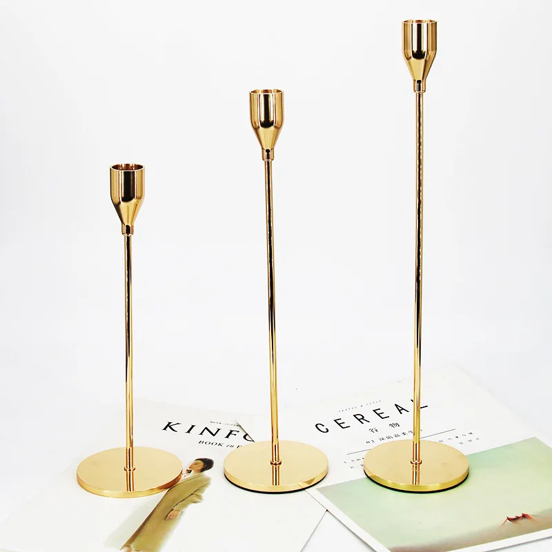 

Metal Candle Holders Gold Candlestick Fashion Wedding Candle Stand Exquisite Candlestick Table Home Decor