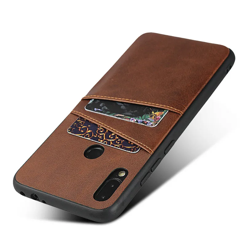 PDGB слот для карт силиконовый чехол для Xiaomi mi 9 8 Lite A2 Red mi 6 6A K20 Pro Note 7 Global винтажный кожаный чехол прочный Чехол - Цвет: Dark Brown