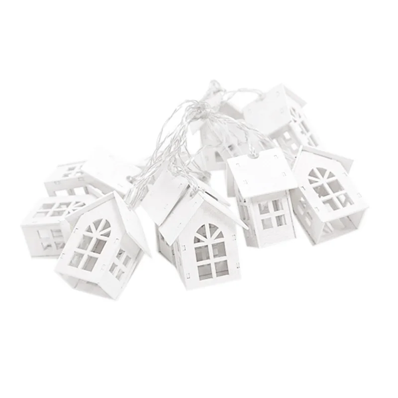 2 м светодиодная гирлянда деревянный дом струны 10 светодиодов Декор для комнаты