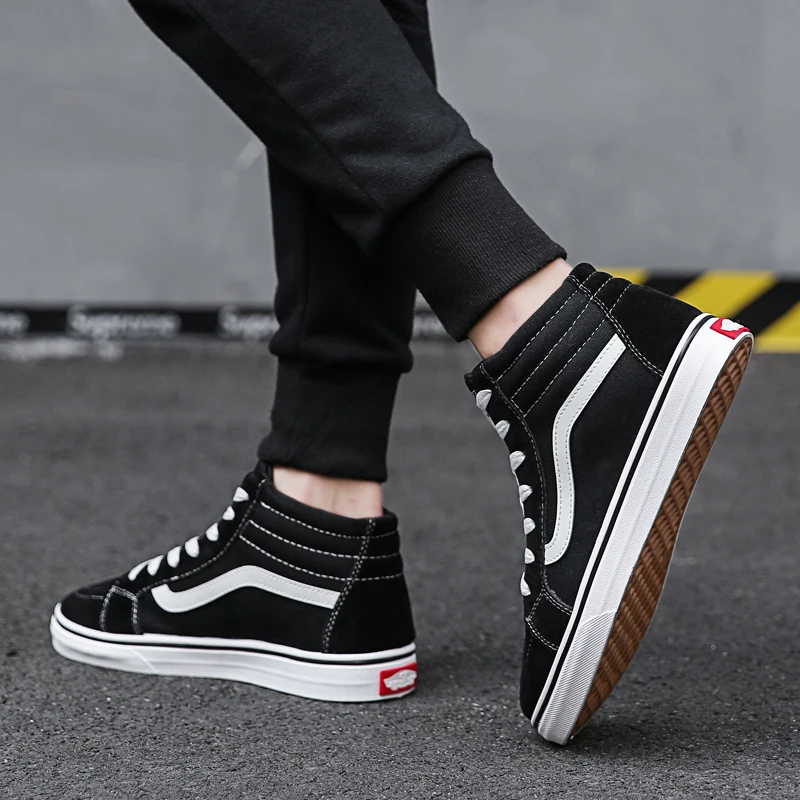 TRILEINO high top old skools CLASSICS MEN'S Checkerboard Vulcanized canvas shoes with fur mid sk8 Skateboarding sneakers | Обувь