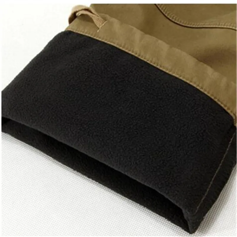 Брюки карго для мужчин брюки осень зима толстые большие карманы дизайн полный