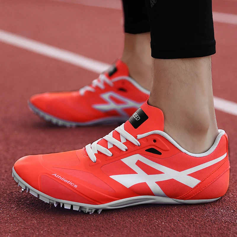 

801 Health Track Spike Running Sprint Shoes Track and Field Shoes Mesh Breathable Lightweight Professional Athletic Nail Shoes