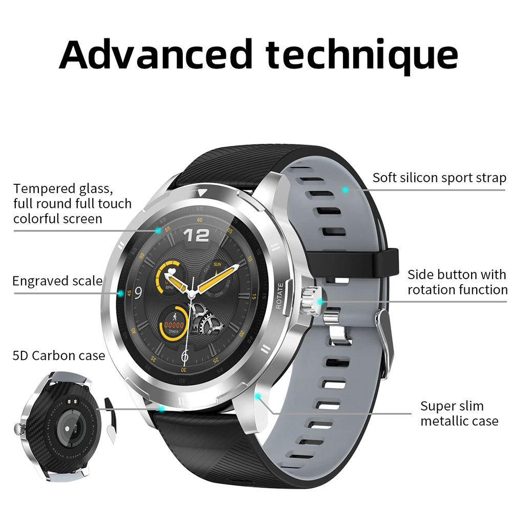 Новинка 2020 мужские Смарт-часы K15 спортивные часы с функцией отслеживания