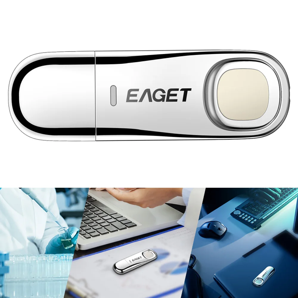 Новая EAGET FU60 USB3.0 флеш-накопитель 32 Гб 64 Высокое Скорость распознавания отпечатков