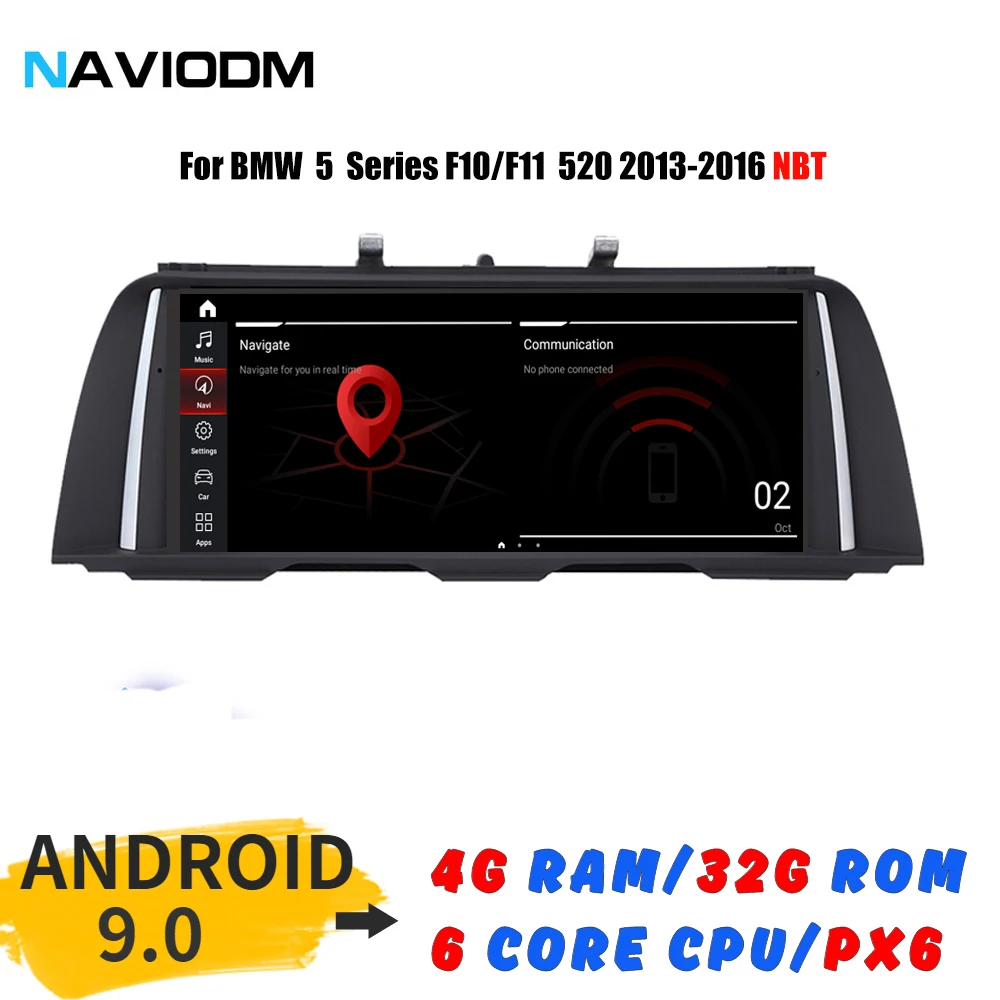 Android 9 0 32G PX6 автомобильный dvd плеер мультимедийный Авто аудио для BMW 5 серии F10 F11 520