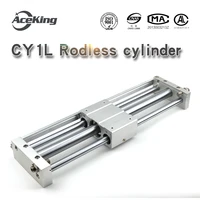 magnetic coupling rodless cylinder cy1lrmt rodless cylinder 1000 lift aceking long stroke cylinder with guide rail cy1l15