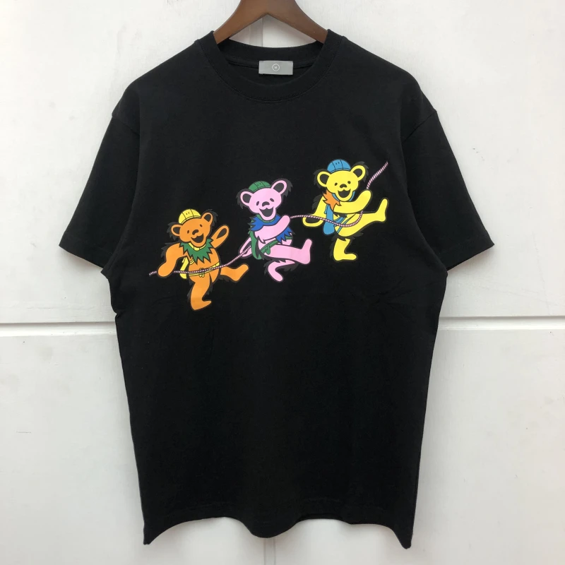 

Новинка 2021, роскошные мужские футболки с благодарным 3 маленьким медведем, футболка в стиле хип-хоп, уличные хлопковые футболки для скейтбор...