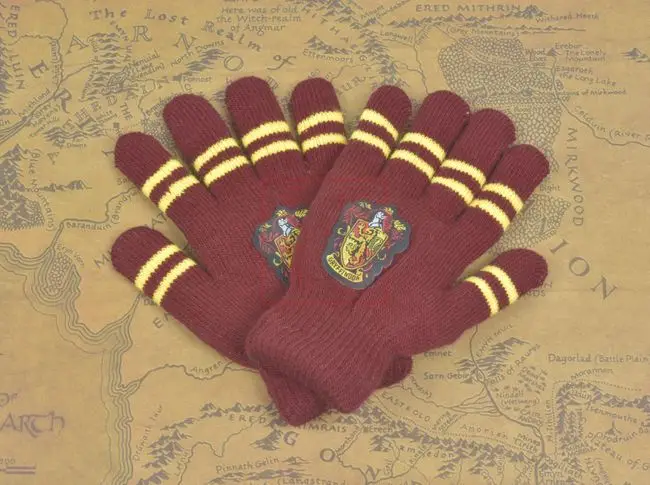 1 Утепленные домашние перчатки Gryffindor Harri POTER Аниме Косплей зимние теплые тянущиеся вязаные перчатки игрушки для детей-поклонников Рождественский подарок - Цвет: 1