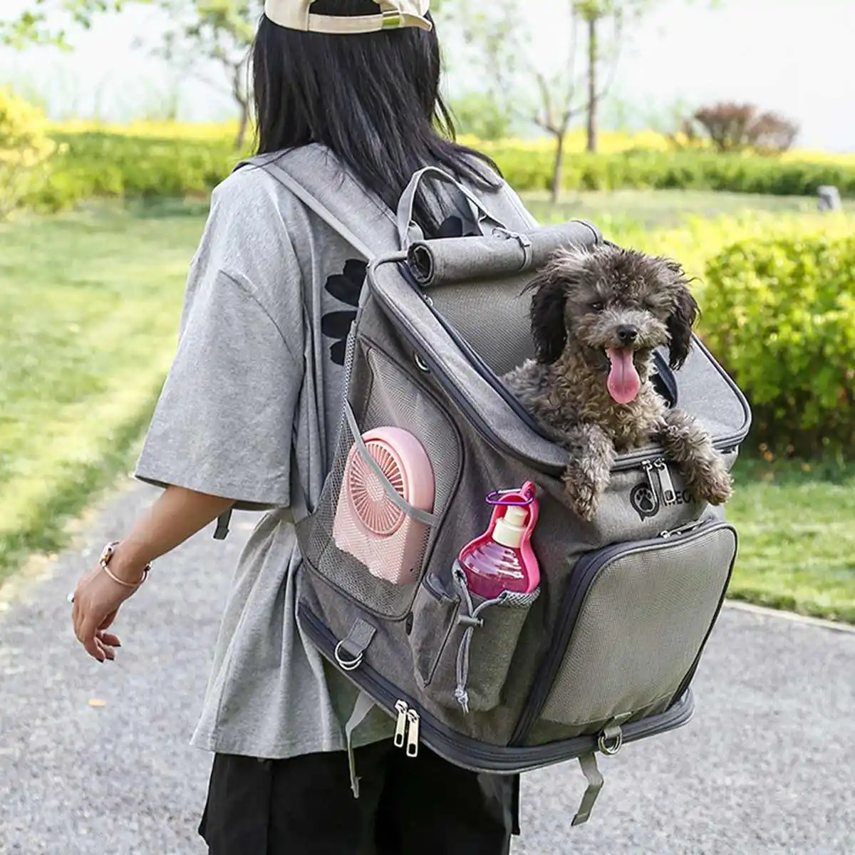 

Переносная сумка для домашних животных, удобная и дышащая сумка для выходных и переноски кошек, износостойкая и Прочная Складная Сумка чере...