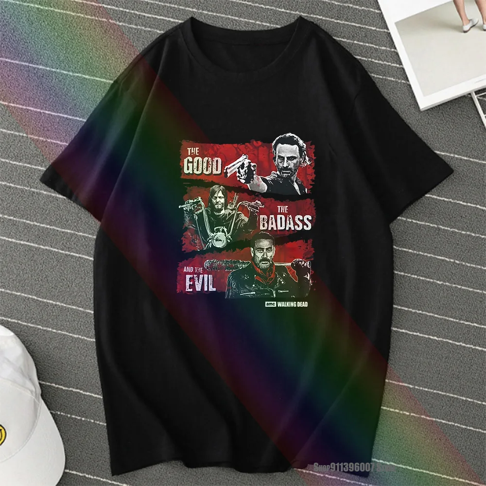 Мужская футболка забавная с надписью Good Badass Evil The Ходячие мертвецы новинка