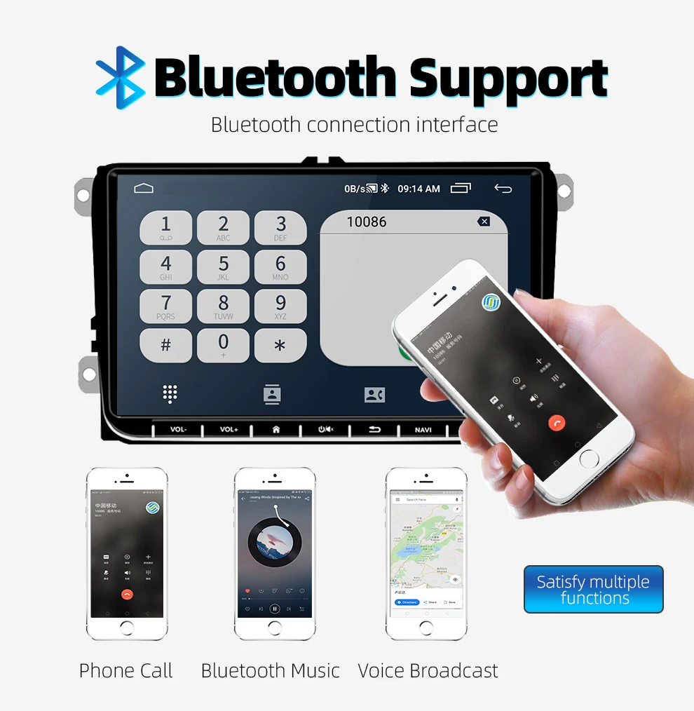 Автомагнитола 2DIN Android 9 0 GPS мультимедийный плеер для