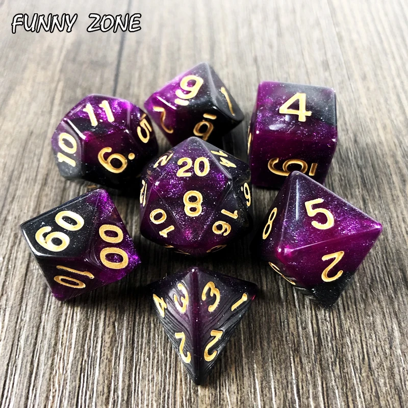 Сияющие яркие как вселенная галактические креативные игральные кости 7 шт.