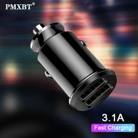 mini usb car charger 5v 3 1a fast charging for iphone 11 samsung s9 a50 xiaomi huawei p30 dual usb phone charger adapter in car