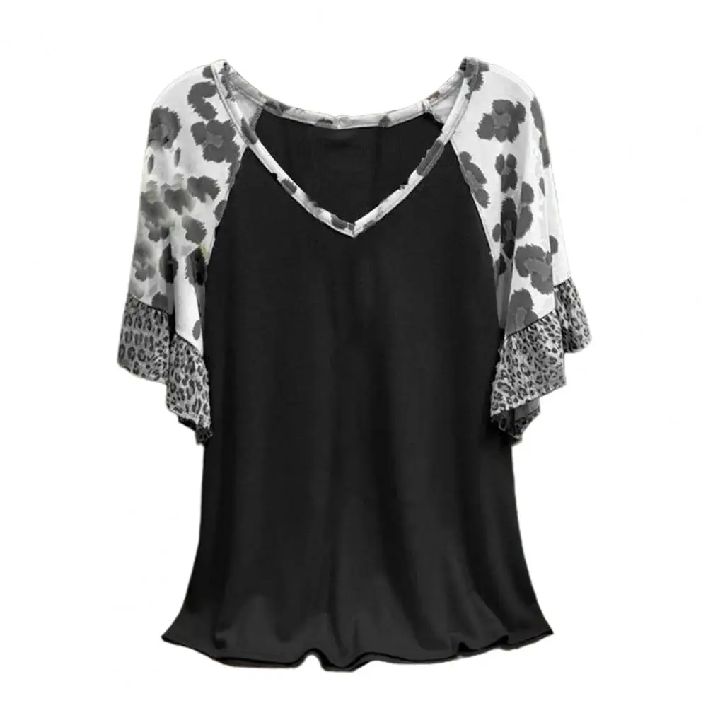 Женская футболка с коротким рукавом и V-образным вырезом | одежда