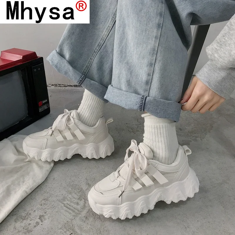 

2021 New Spring Women Sneakers Fashion Platform Casual Shoes Comfortable Breathable Mesh Basket Femme Women's Vulcanized Shoes