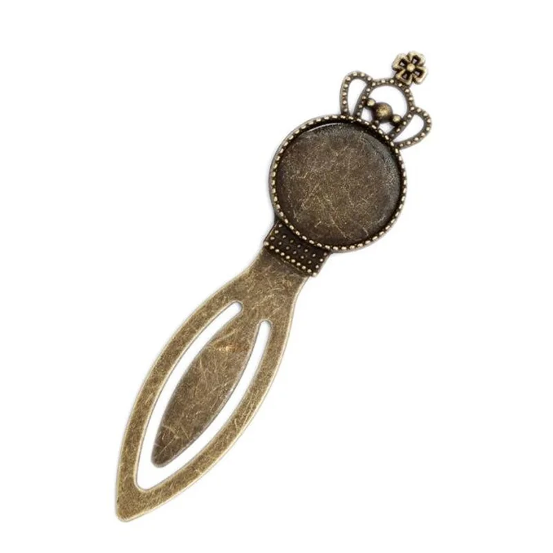 10 stücke Antike Bronze Cabochon Basis Lünette Trays Lesezeichen Glas Anhänger Einstellung Dome für DIY Charme Punk Schmuck Machen Zubehör – Detail 2