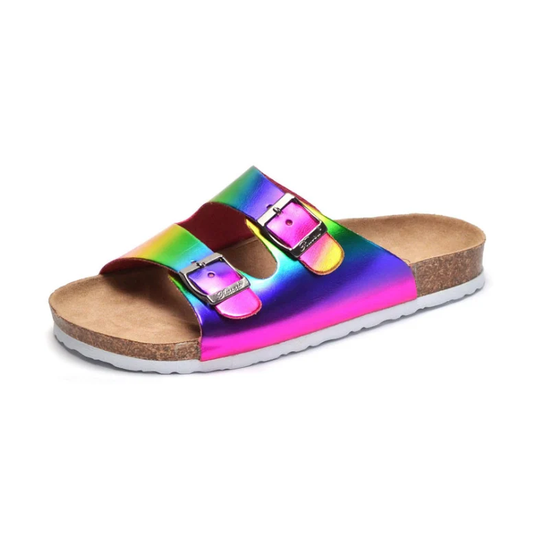 

Summer Ladies Cork Slippers New Lightweight Sandals Slippers Women's Beach Shoes Casual Flat Shoes