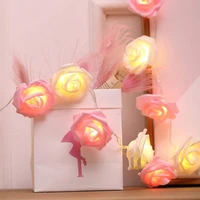 2040leds rose flowerled christmas garland fairy string light battery operated outdoor waterproof for wedding garden party decor