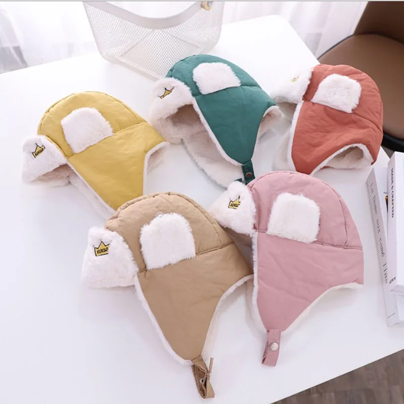 

Baby Boys Girls Hat Outdoor Lei Feng Cap Children Winter Warm Faux Fur Windproof Thickened Ear Protection Hat Gifts Hat 2-3 Old