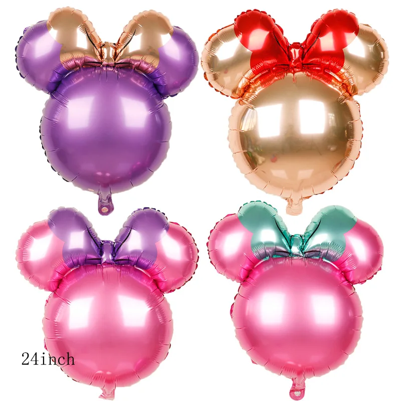 24inch mickey aluminum foil balloons 1pc mickey minnie mouse head helium globos baby shower birthday theme party decoration ball