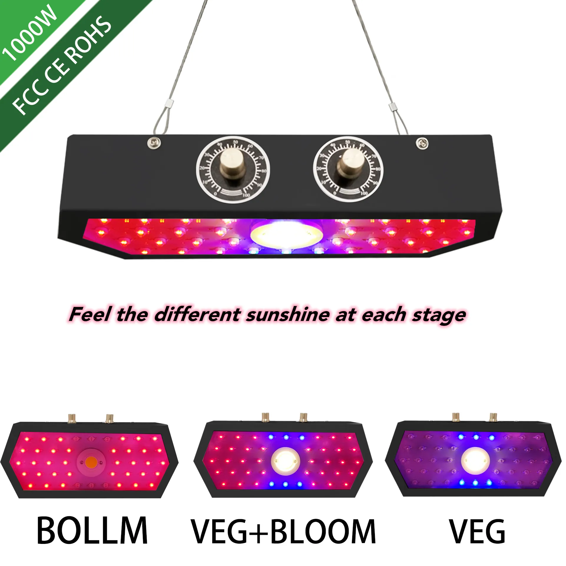 Светодиодный светильник для выращивания 1000 Вт фито лампы полный спектр растений
