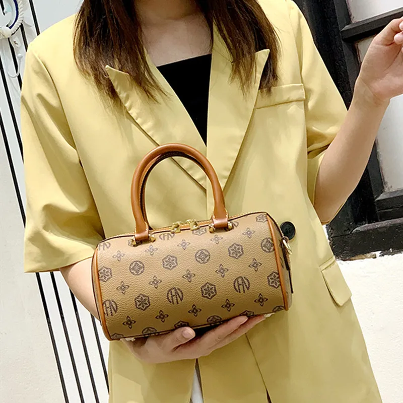 

2021 New Fashion Genuine Leather All-match Printing Shoulder Satchels Portable Pillow Bag Purses and Handbags Luxury Designer Gg