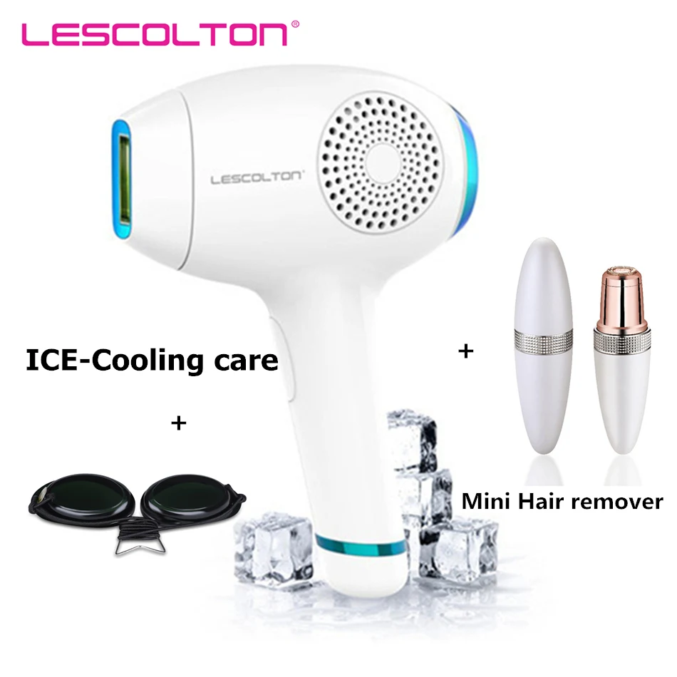 with mini epilator Lescolton IPL лазерный эпилятор безболезненное удаление волос IPL перманентное удаление волос Триммер бикини Электрический Фотоэпилятор - Цвет: with mini epilator