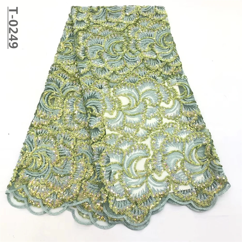 (5 ярдов/шт.) Высококачественная розовая африканская вышитая французская