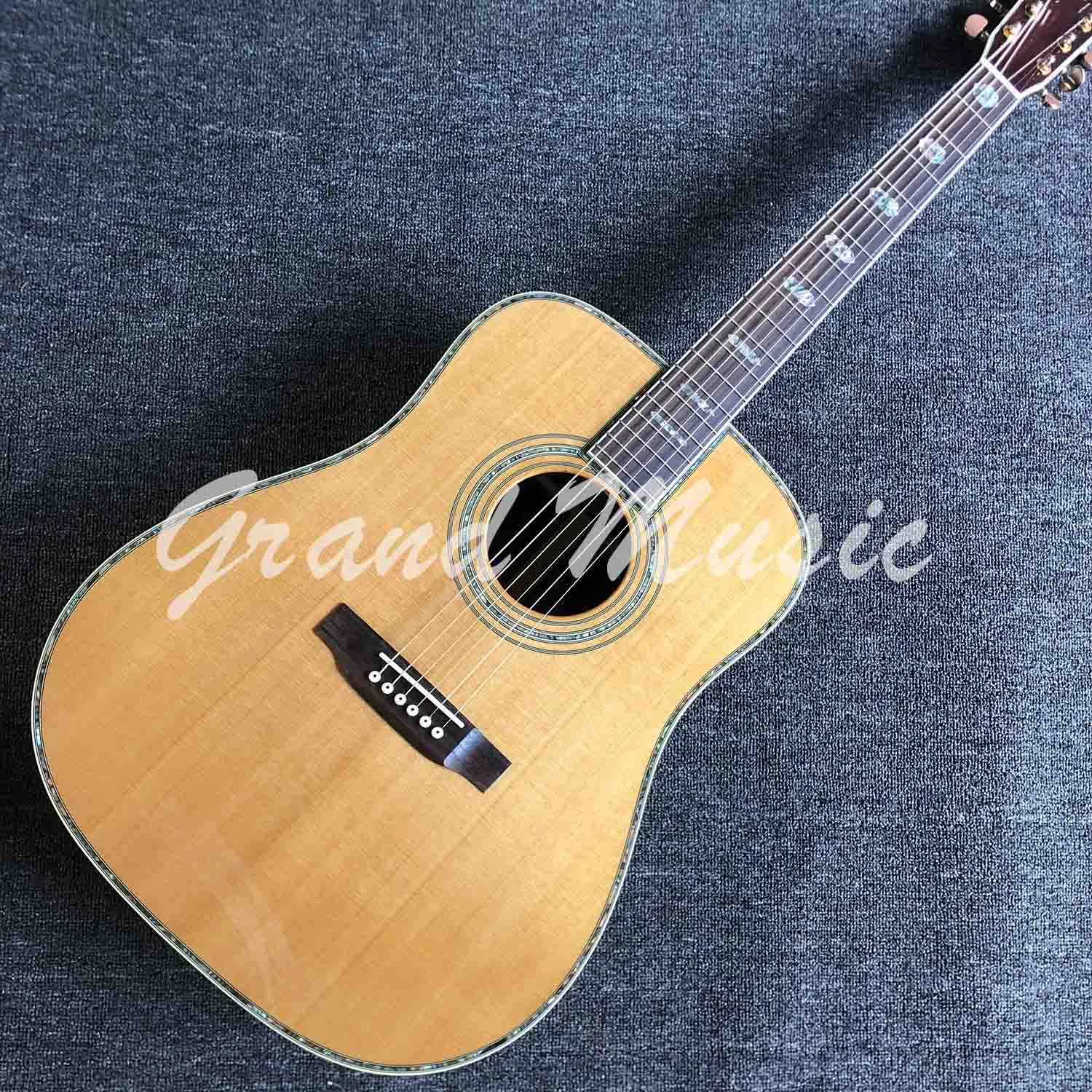 2020 Custom Grand Solid Cedar Top Rosewood задняя сторона 6 струн акустическая электрическая гитара