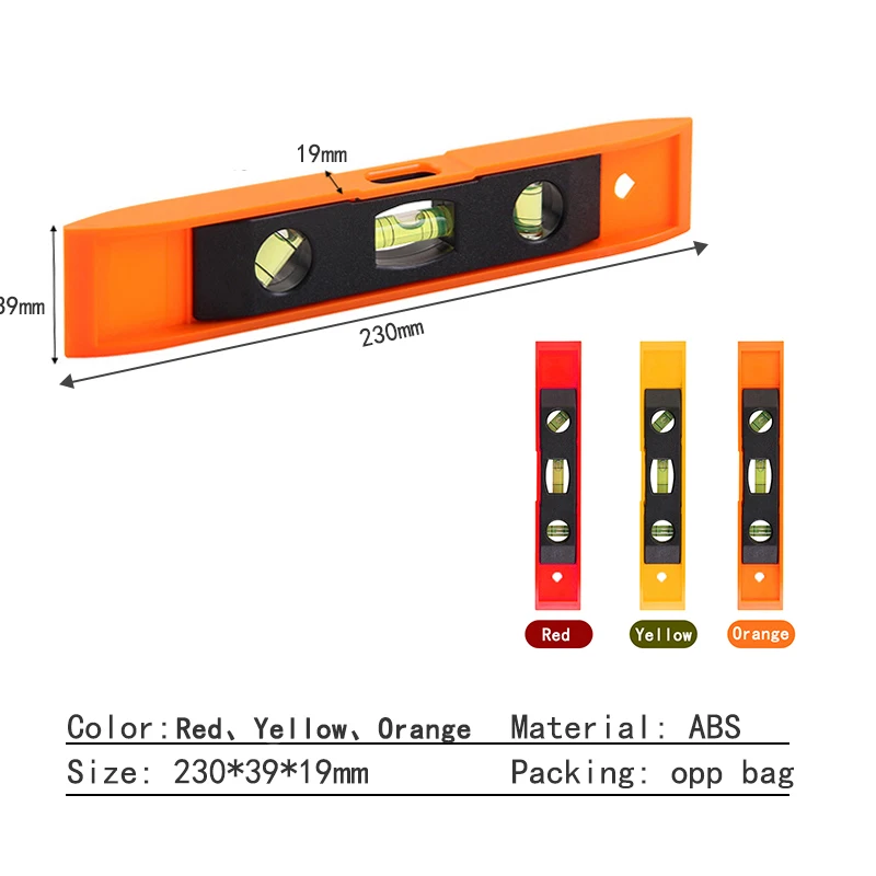 3 пузырьковый спиртовой уровень линейка Магнитный ABS корпус вертикальный