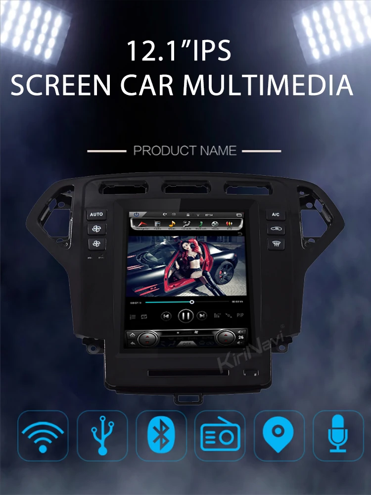 KiriNavi вертикальный экран Tesla стиль Android 8,1 10," Автомобильный dvd-плеер для Ford Mondeo Автомобильный Радио Gps навигация 2007-2010 4G wifi