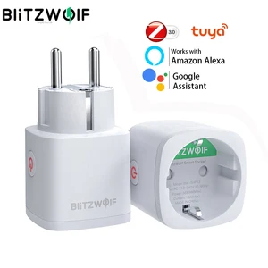 Blitzwolf bw-shp13 eu plug 3680w zigbee 3. 0 smart socket app remote control timer works with alexa google assistant smart home 1 Item image