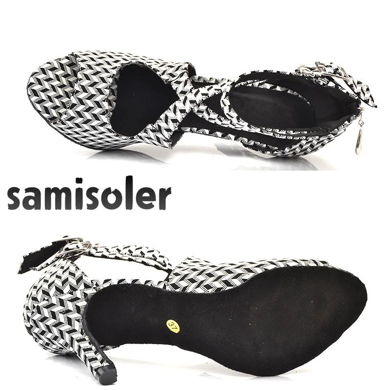 Обувь для латинских танцев Samisoler танцевальные на высоком каблуке мягкие туфли 5-10