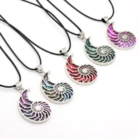new natural shell pendant necklace women abalone shell pendant necklace alloy pattern fit jewerly party best gift 30x46mm