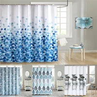 waterproof shower curtains set bathroom curtain geometric printed with hooks 3d printing thicken fabric bath curtains