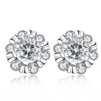 black angel s925 sterling silver plum blossom earrings fashion personality jewelry inlaid 0 5 carat moissanite ear stud female