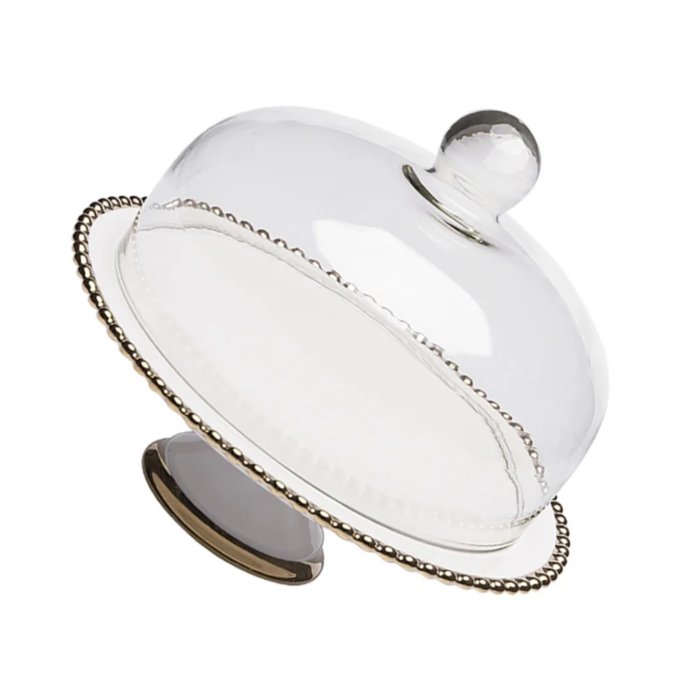 

1 Set Dust-proof Cake Bread Glass Cover Food Cover Practical Snack Dessert Tray