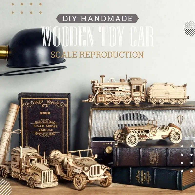 Деревянные модели автомобилей ручной работы игрушки 3D механическая модель