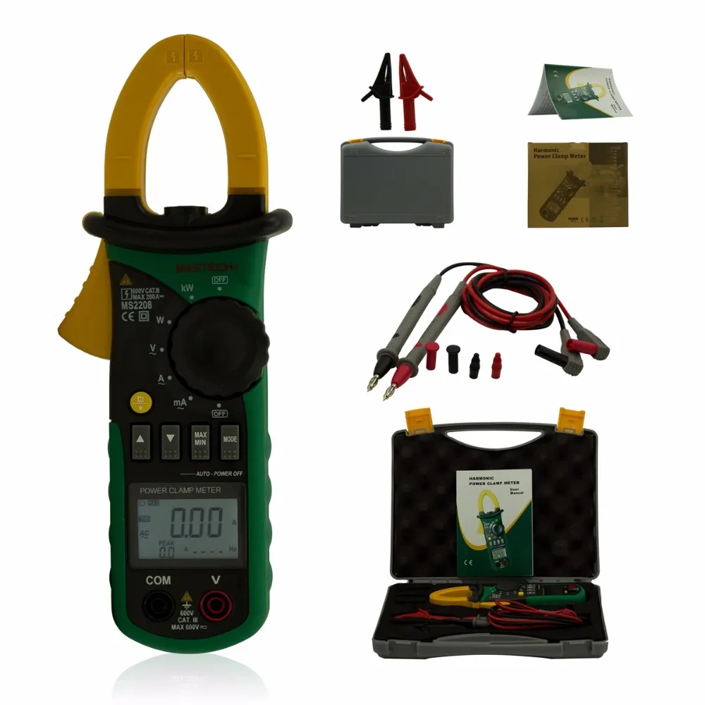 MS2208 гармонический измеритель мощности зажим тестер мультиметр Trms измерение