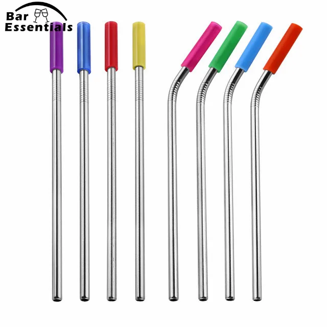 6 шт./компл. многоразовые трубочки из нержавеющей стали прямые изогнутые для