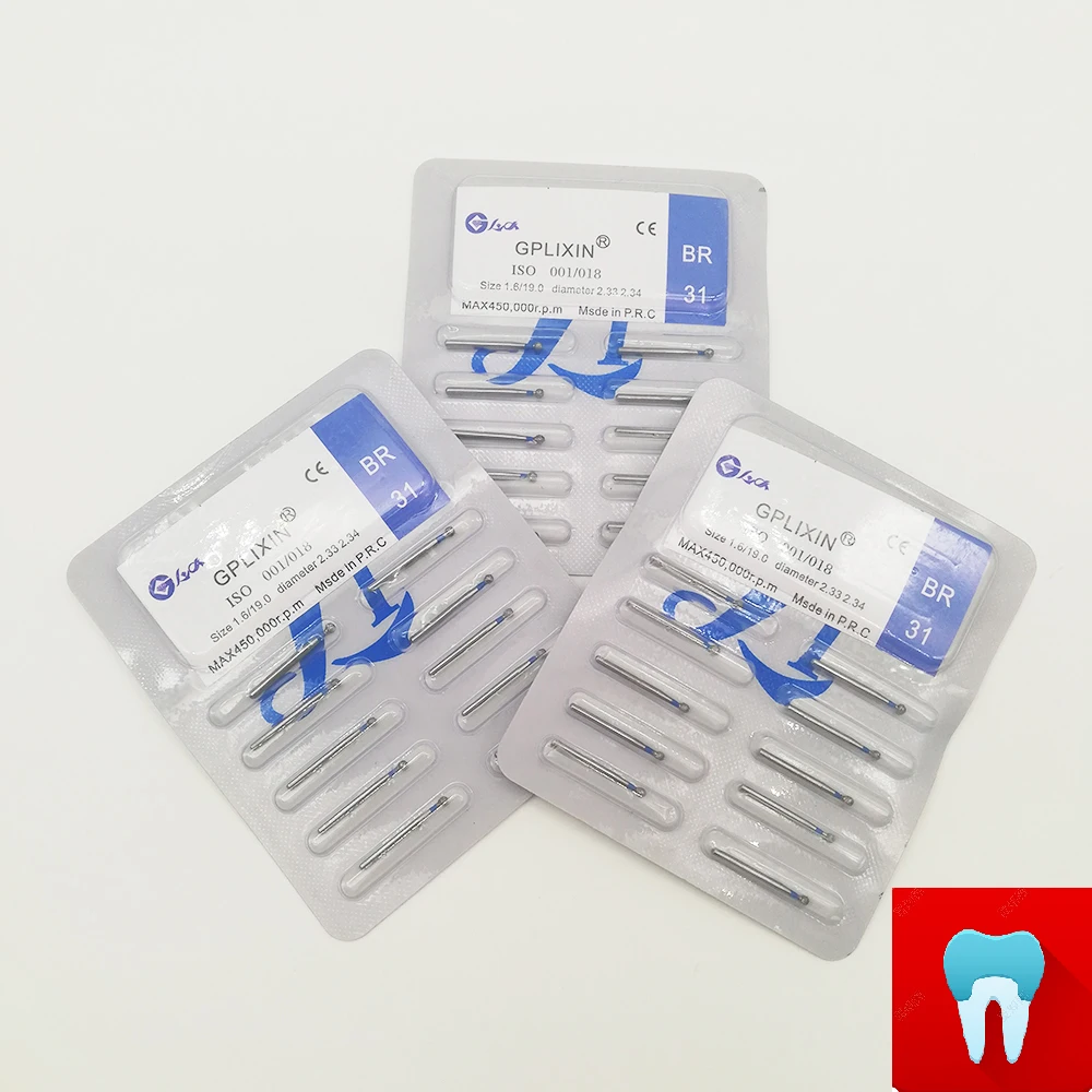 BR-31 Dental Diamond Burs Drill Dentistry Burs High Speed Handpiece Handle Diameter 1.6mm Dentist Tools BR-41 TR-13 FO32