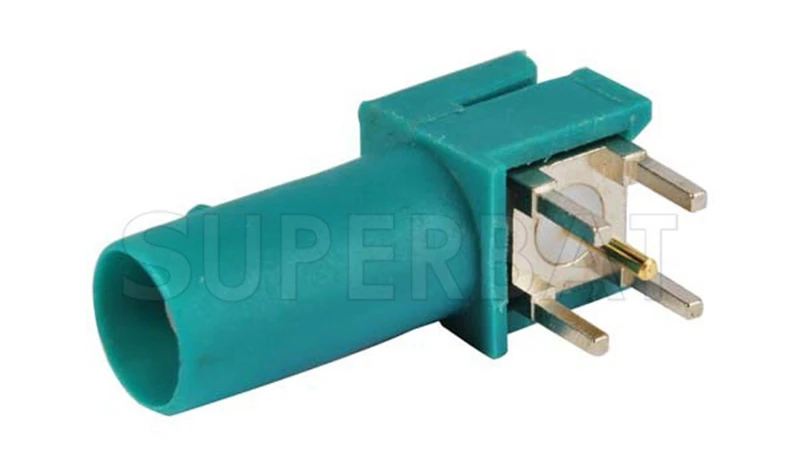 Superbat 10 шт. штекер fakra мужской PCB крепление правый угол Waterblue/5021 нейтральное